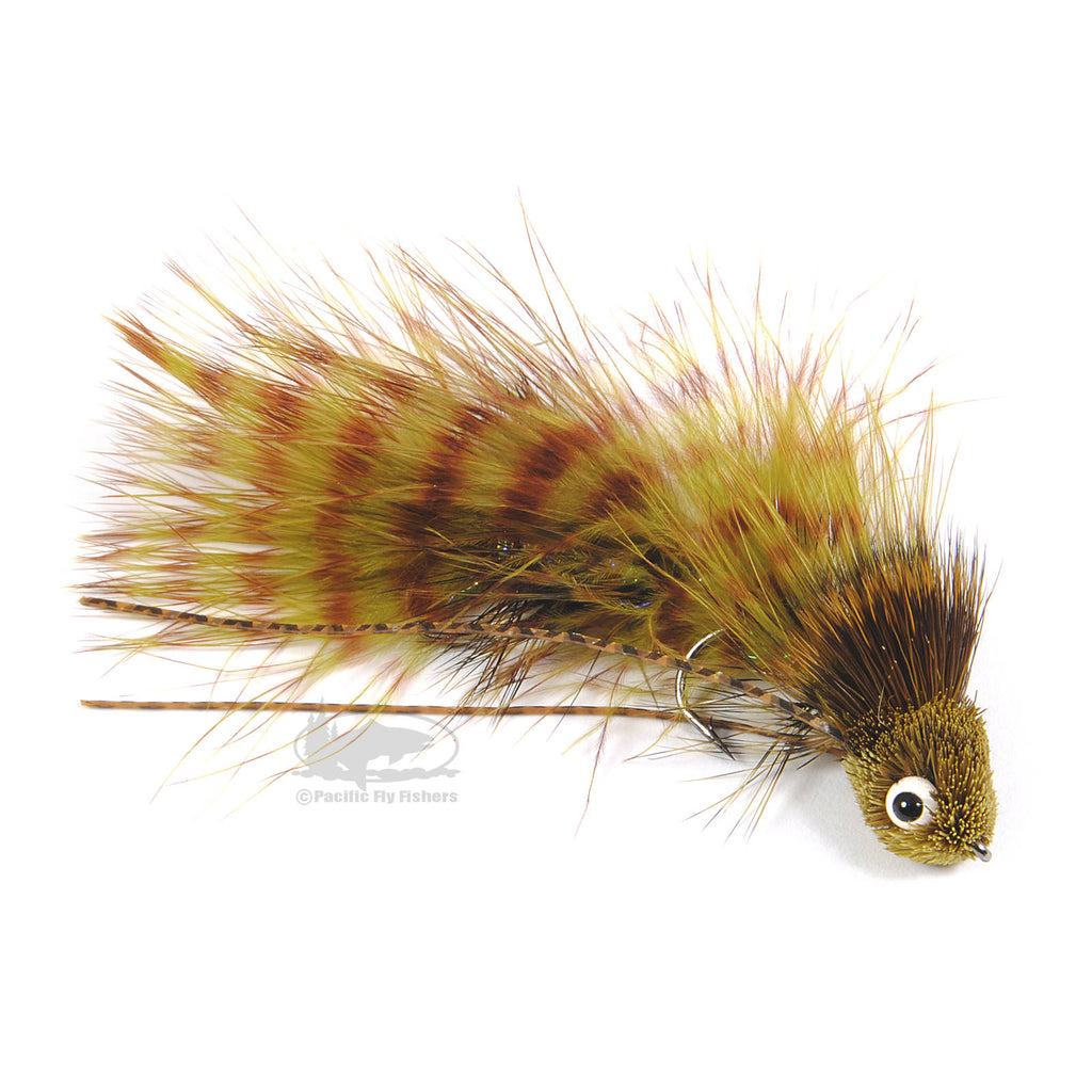 Galloup's Barred Mini Dungeon - Olive - Articulated Streamers - Trout Fly Fishing Flies
