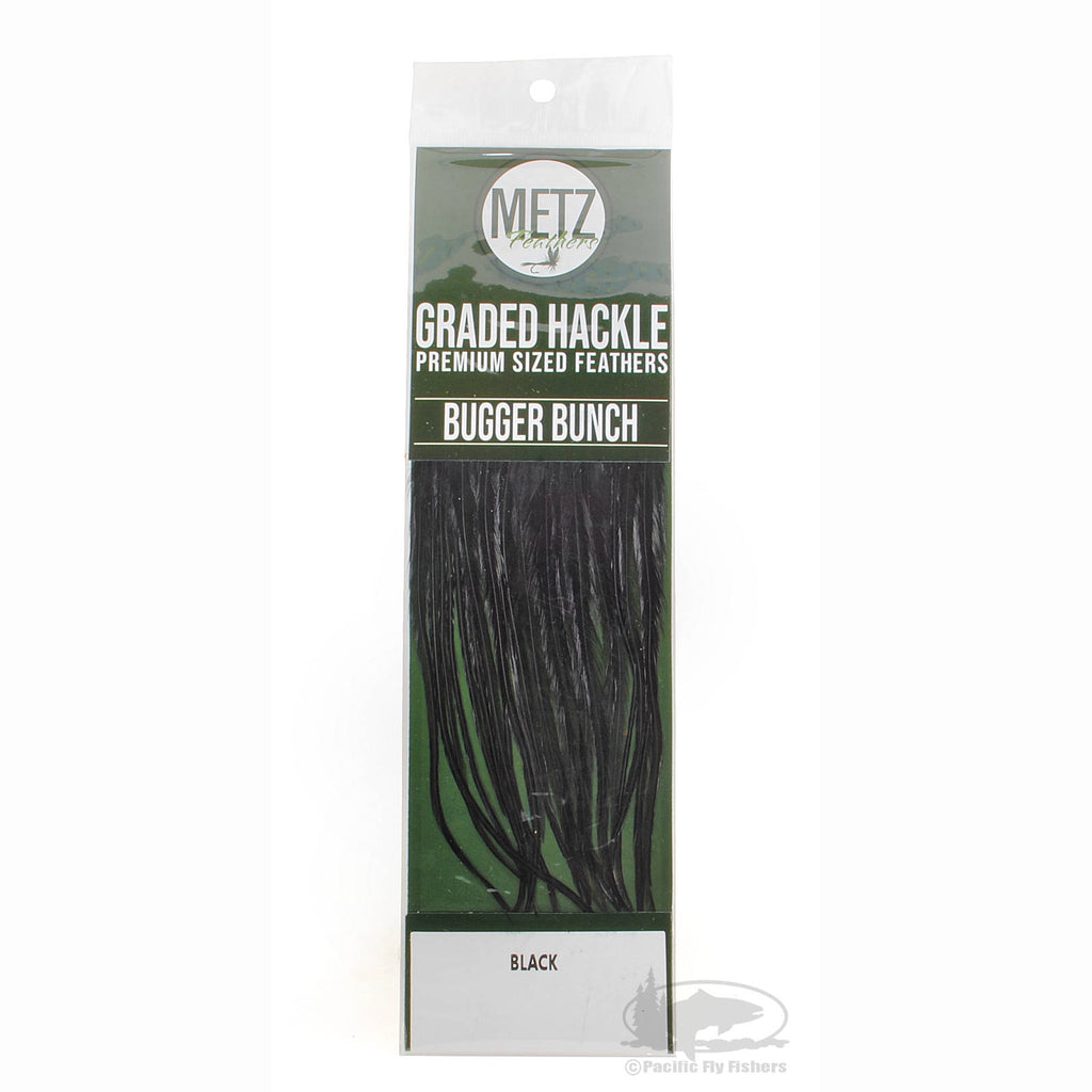 Metz Graded Hackle Bugger Bunch - Black