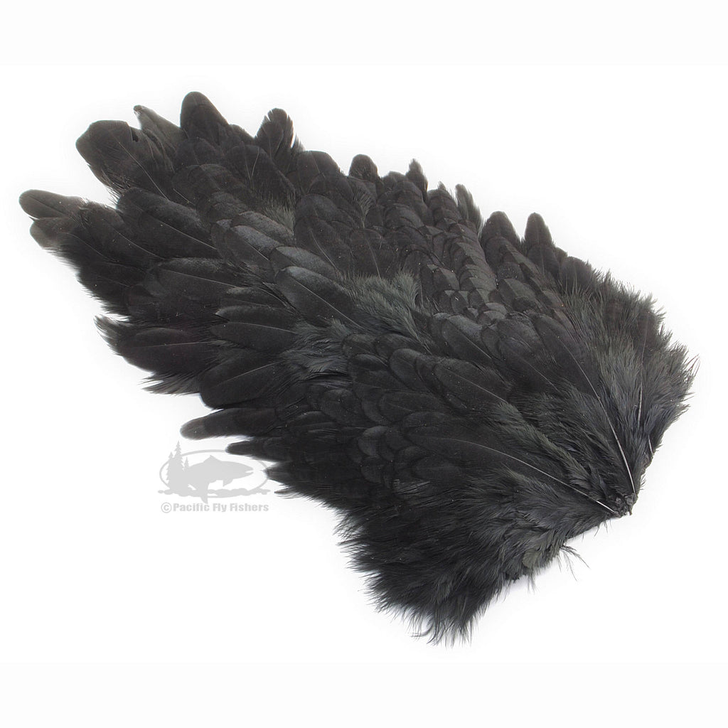 Soft Hackle Hen Saddle Patch - Black