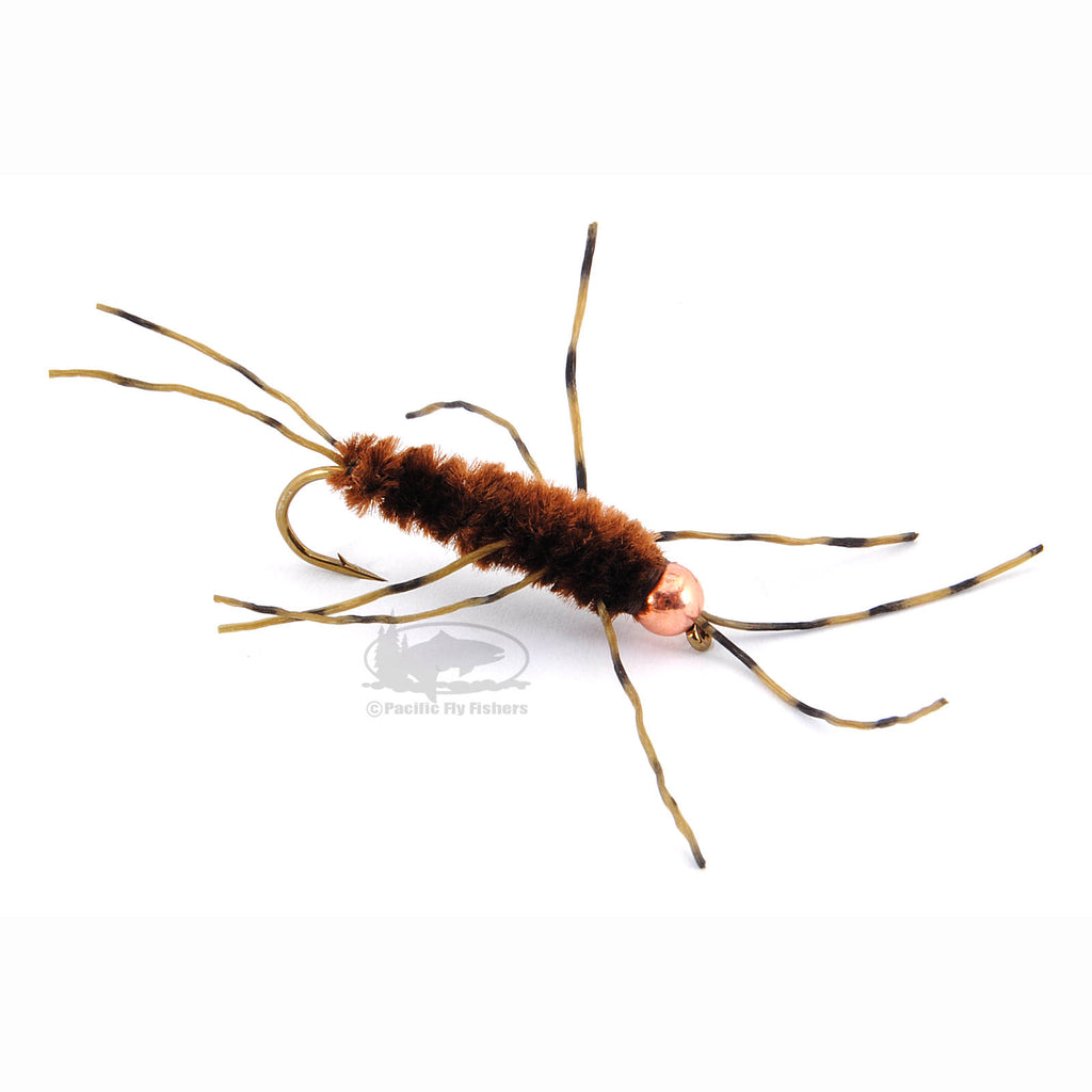 Tungsten Pat's Rubber Legs - Brown - Stonefly Nymphs - Fly Fishing Flies