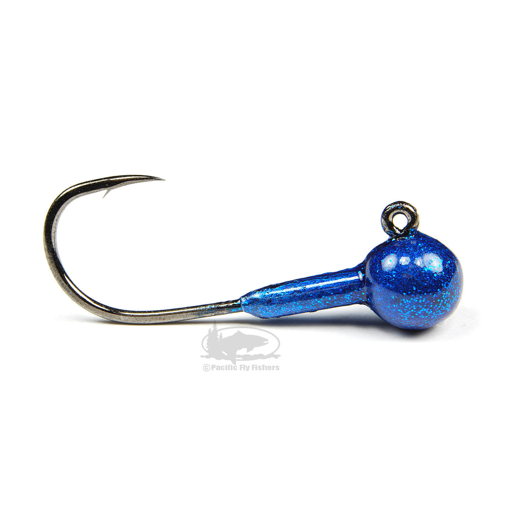Aerojig Plain Twitching Jig Heads - Blue Sparkle