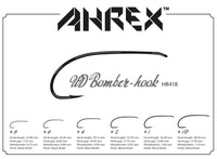 Ahrex HR 418 WD Bomber Hook Sizes Specifications Chart