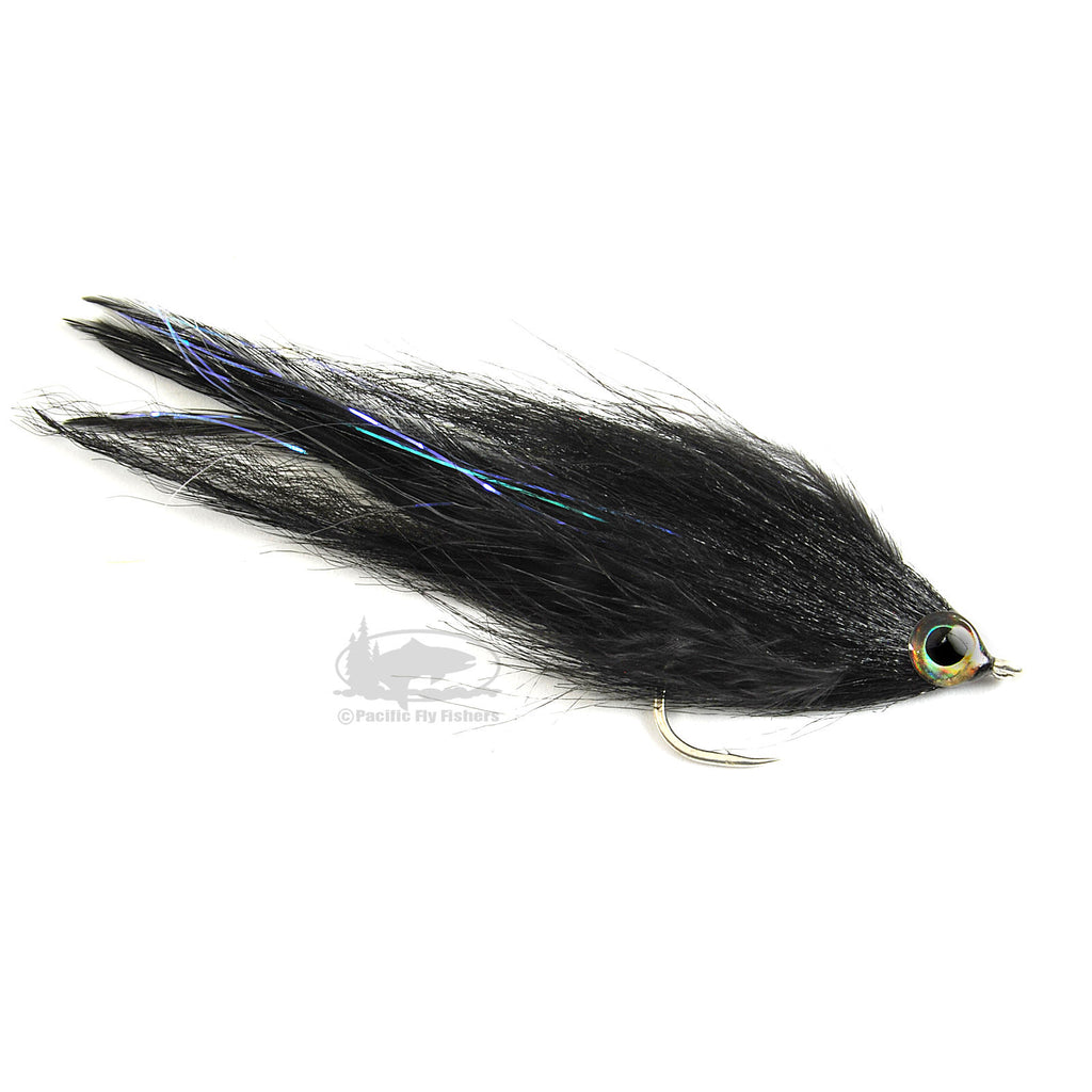 Black Brushy Fly - Christmas Island Seychelles GT Giant Trevally Fly Fishing Flies