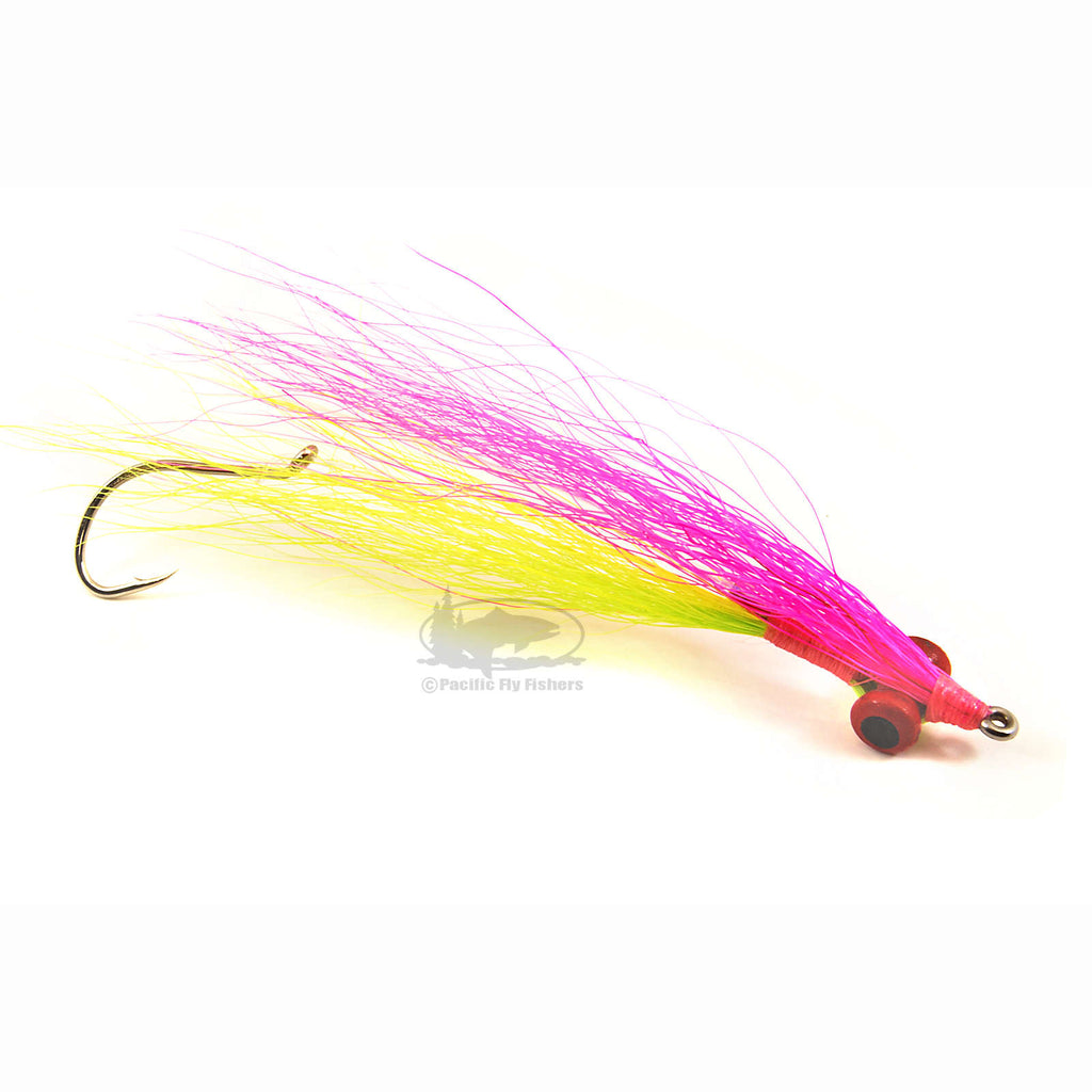 Clouser Minnow with Stinger Hook - Pink and Chartreuse