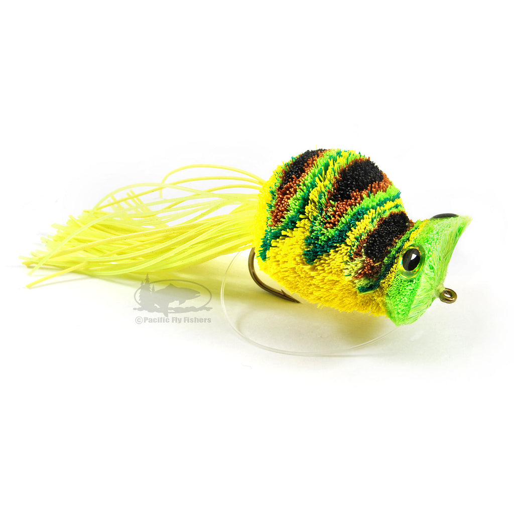 Dancing Frog - Deer Hair Bass Bug Popper - Fly Fishing Flies