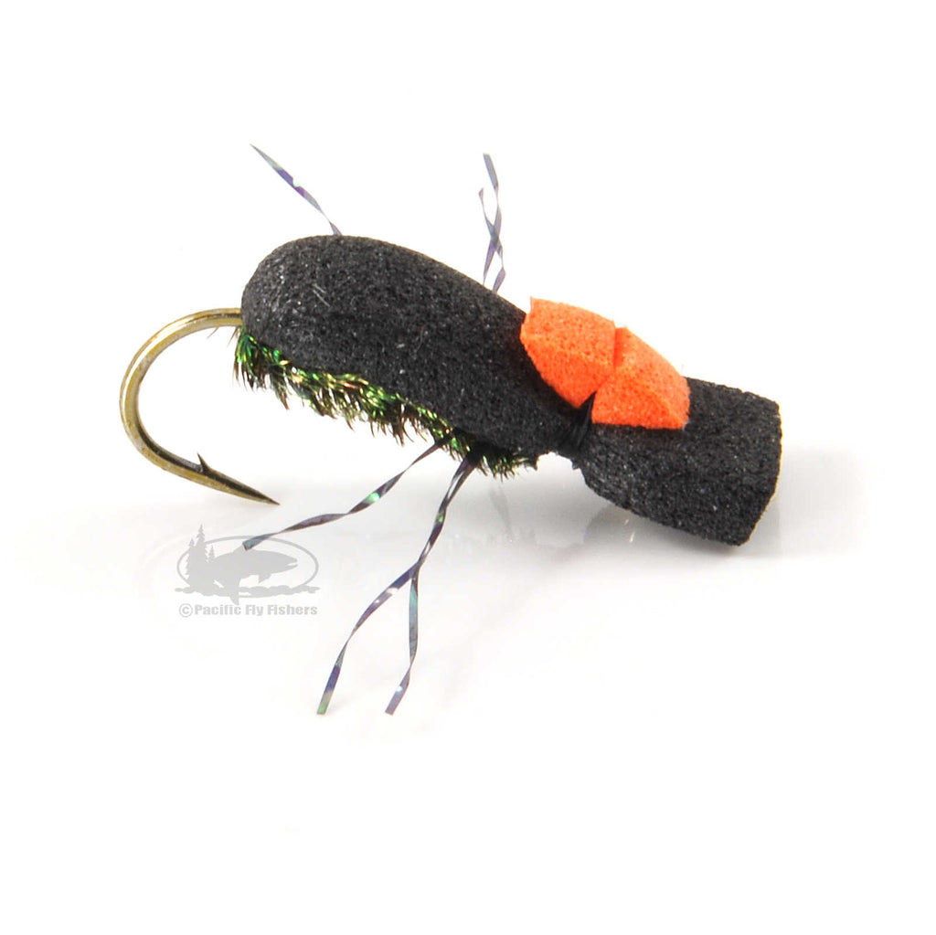 High Visibility Foam Beetle - Black - Hi-Vis - Fly Fishing Flies