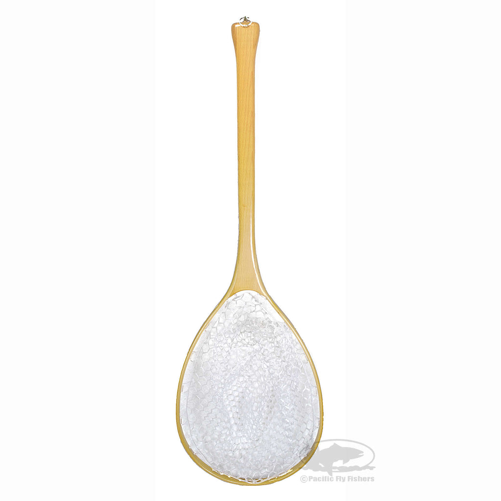 Long Handle Affordable Trout Net - Wood Clear Bag