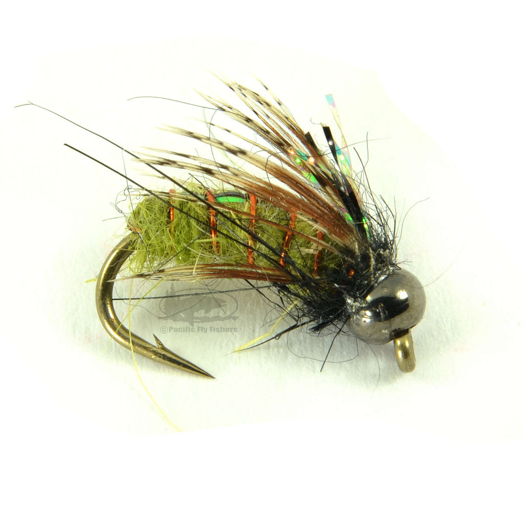 Morrish Tungsten Super Pupa - Olive - Caddis Fly Fishing Flies