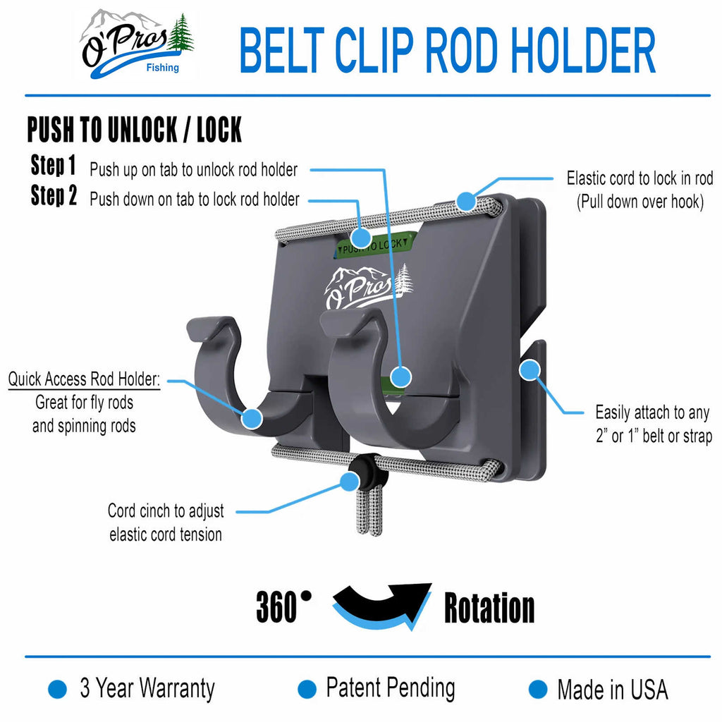 O'Pros Belt Clip Rod Holder