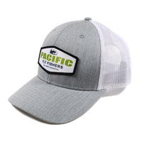 Pacific Fly Fishers Patch Trucker Hats - Gray & White