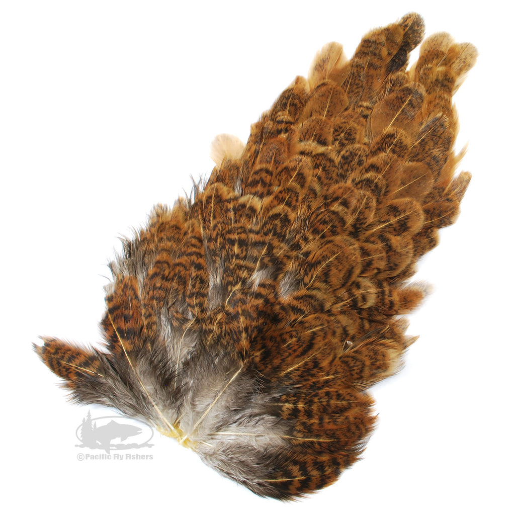 Soft Hackle Hen Saddle Patch - Speckle Brown