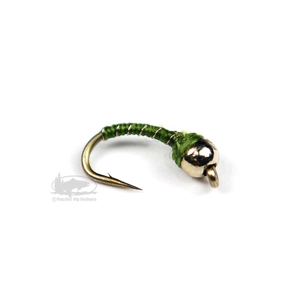 Tungsten Zebra Midge - Olive - Bead Head