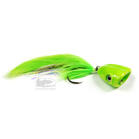 Ultra Wog - Chartreuse - Articulated Silver Salmon Popper