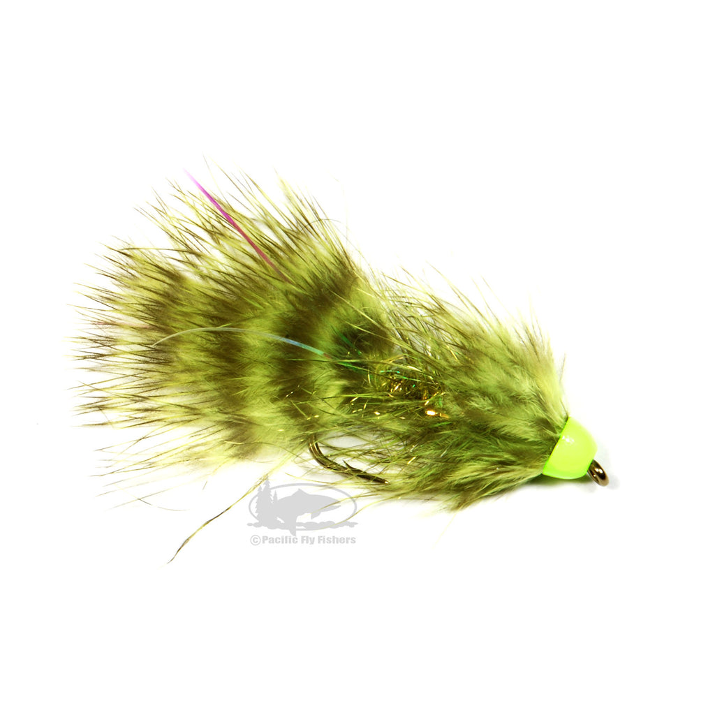 TDF Hot Cone Wooly Bugger - Chartruse - Streamer Fly