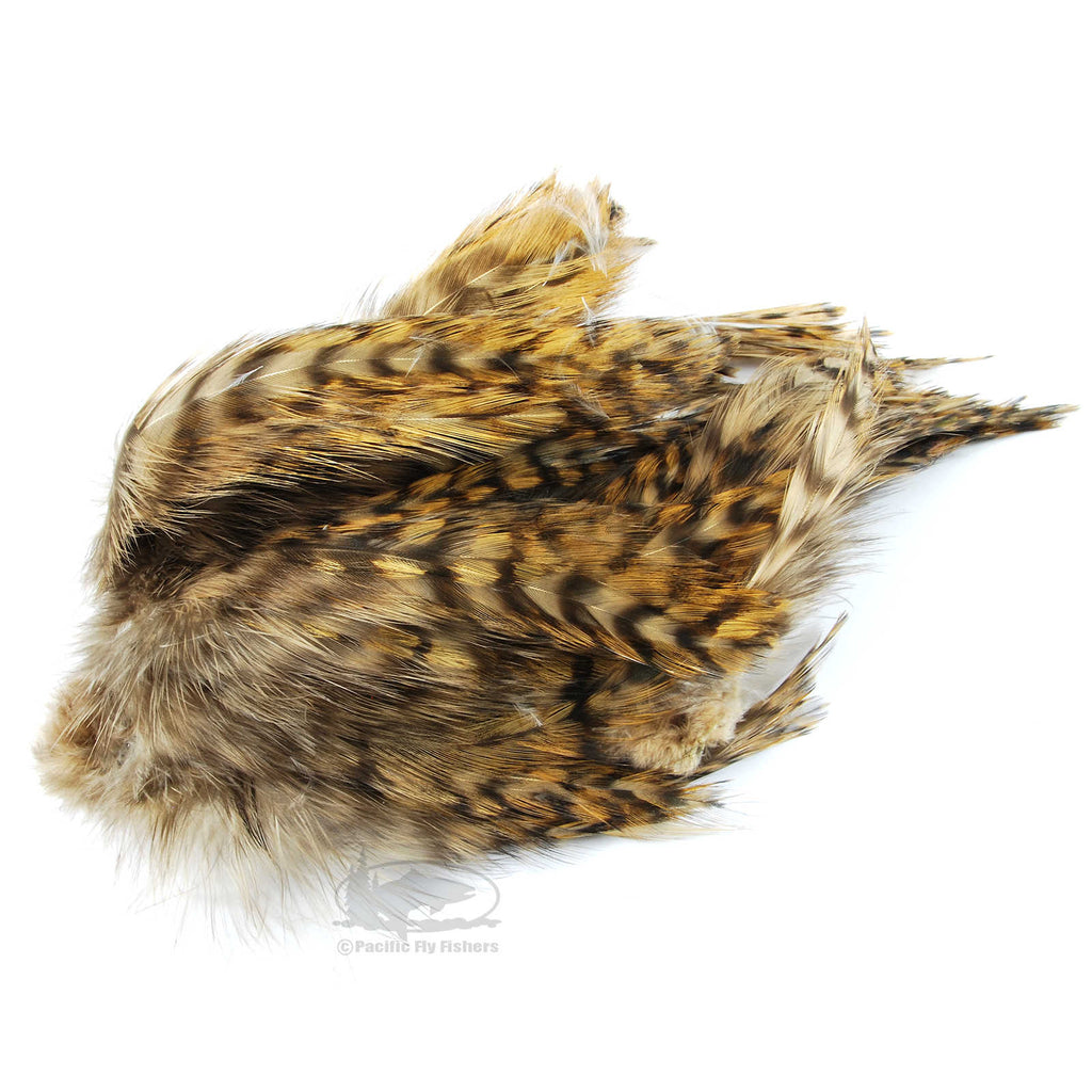 Wapsi Barred Strung Neck Hackle - Tan Grizzly - Fly Tying Materials