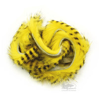 Black Barred Magnum Rabbit Strips - Yellow - Fly Tying Materials