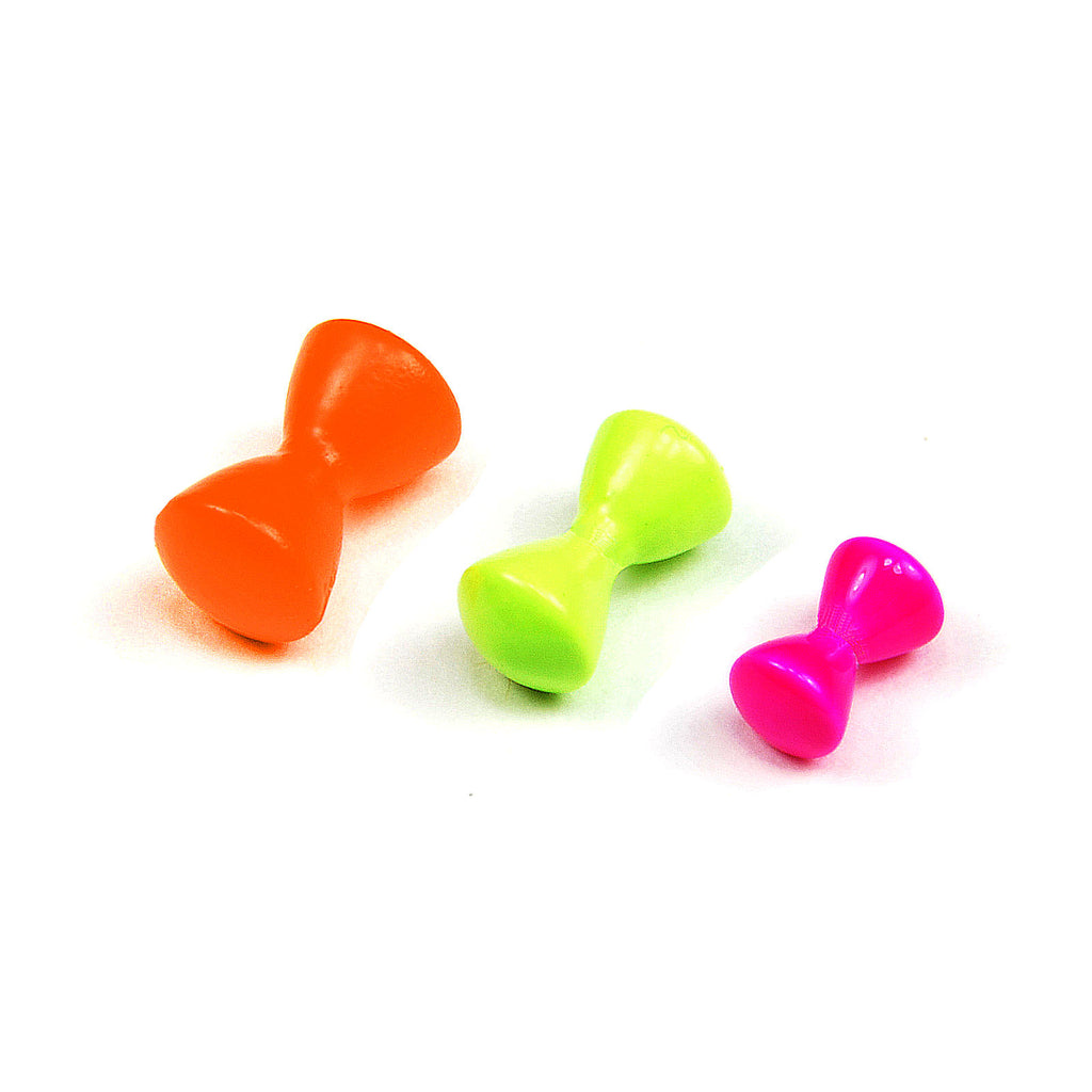 Hareline Brass Eyes - Painted - Orange, Charteuse, Pink - Fly Tying Dumbbell Barbell Eyes