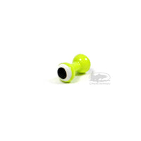 Hareline Double Pupil Brass Eyes - Chartreuse - Painted Barbell Dumbbell Eyes