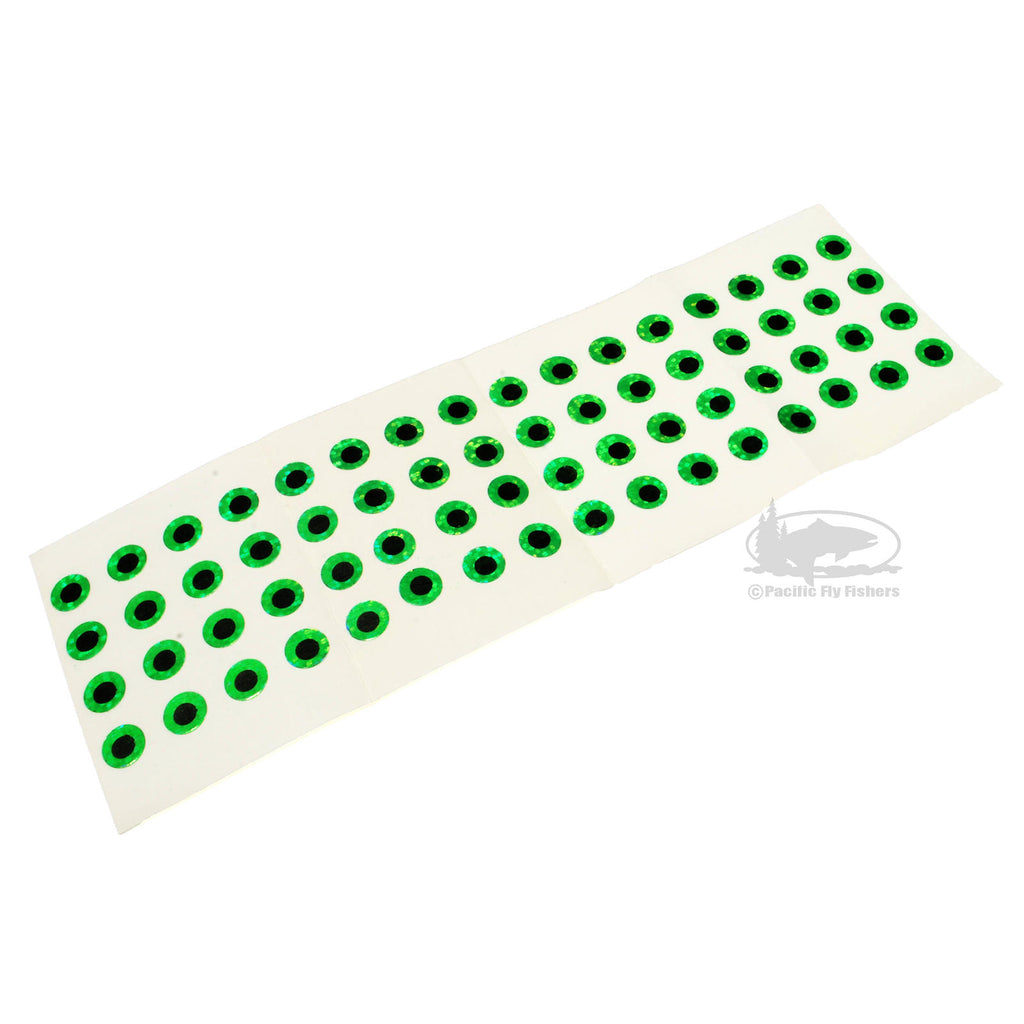 Flat Stick-On Eyes - Adhesive Tape Fly Tying Eyes - Chartreuse