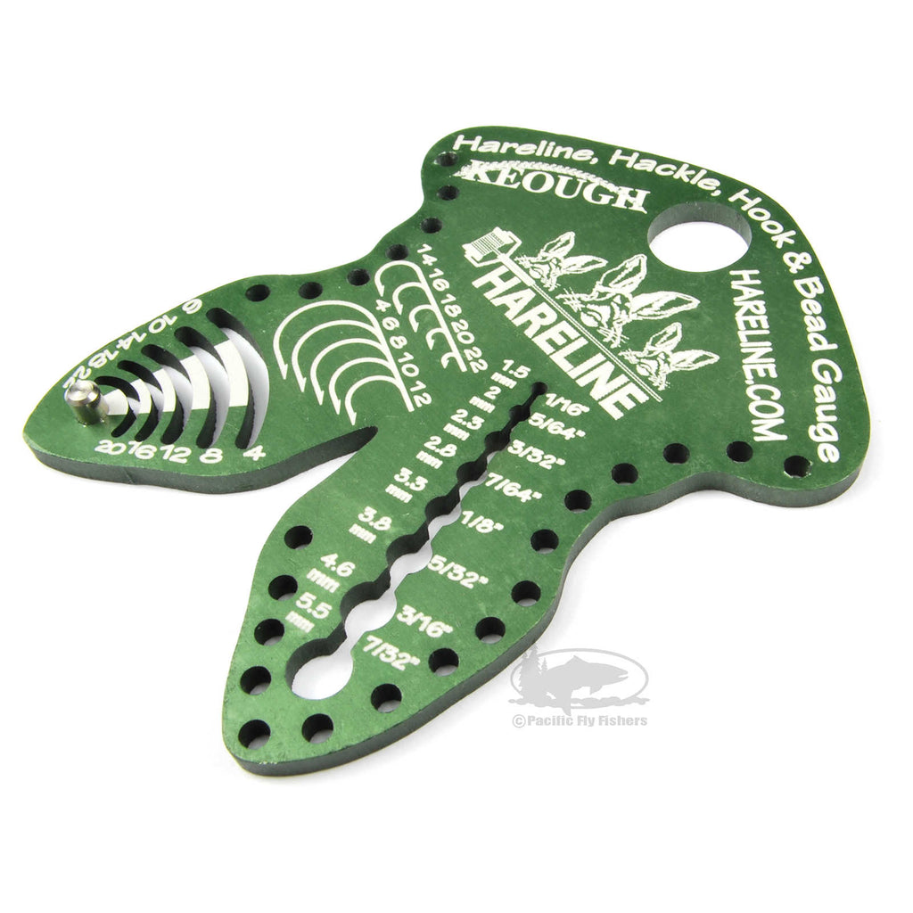 Hareline Hook, Hackle & Bead Gauge - Green