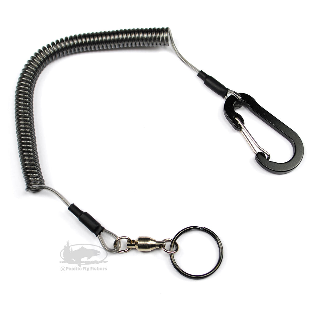 Retractable Fishing Coiled Lanyard Stainless Steel Boating Tether