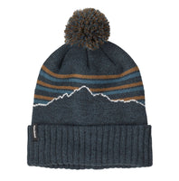 Patagonia Powder Town Beanie - Fitz Roy Stripe Knit: Smolder Blue