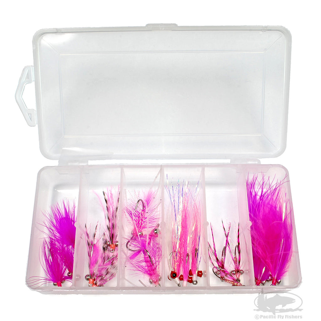 Large Pink Salmon Fly Assortment