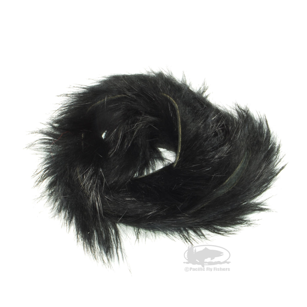 Hareline Micro Rabbit Strips - Black - Fly Tying Materials