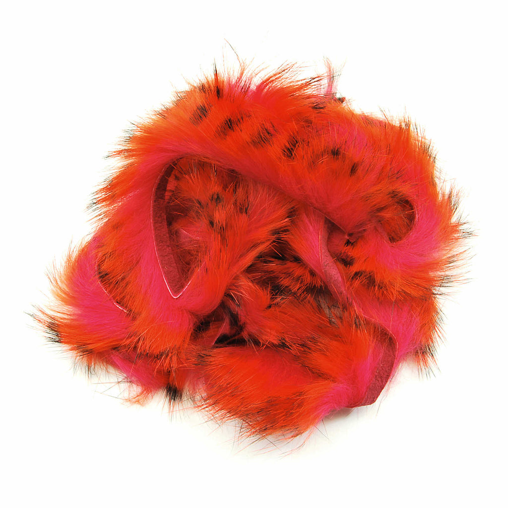 Tiger Barred Rabbit Strips - Alaska Flame with Black Bars