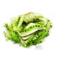 Tiger Barred Rabbit Strips - Chartreuse over White with Black Barred - Fly Tying