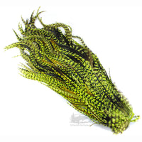 Hareline Half Grizzly Saddles - Chartreuse