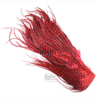 Hareline Half Grizzly Saddles - Red