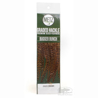 Metz Graded Hackle Bugger Bunch - Brown Grizzly