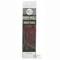 Metz Graded Hackle Bugger Bunch - Claret Grizzly
