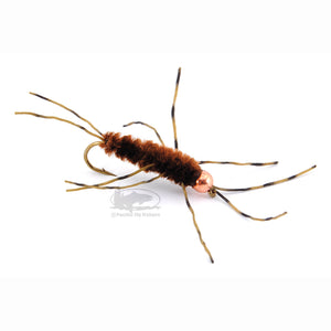 Tungsten Pat's Rubber Legs - Brown - Stonefly Nymphs - Fly Fishing Flies