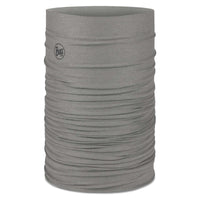 Buff CoolNet UV - Solid Gray Sedona. Gray neck gaiter with Buff logo on a white background