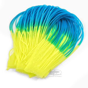 Crazy Legs from Hareline - Aquamarine Fl Yellow Tipped - Fly Tying Silicone Legs