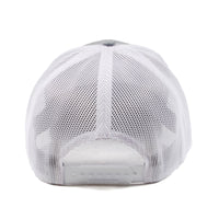 Pacific Fly Fishers Patch Trucker Hats - Gray & White - Back View
