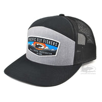 Pacific Fly Fishers Patch Trucker - Sunset Logo 7 Panel Flat Bill