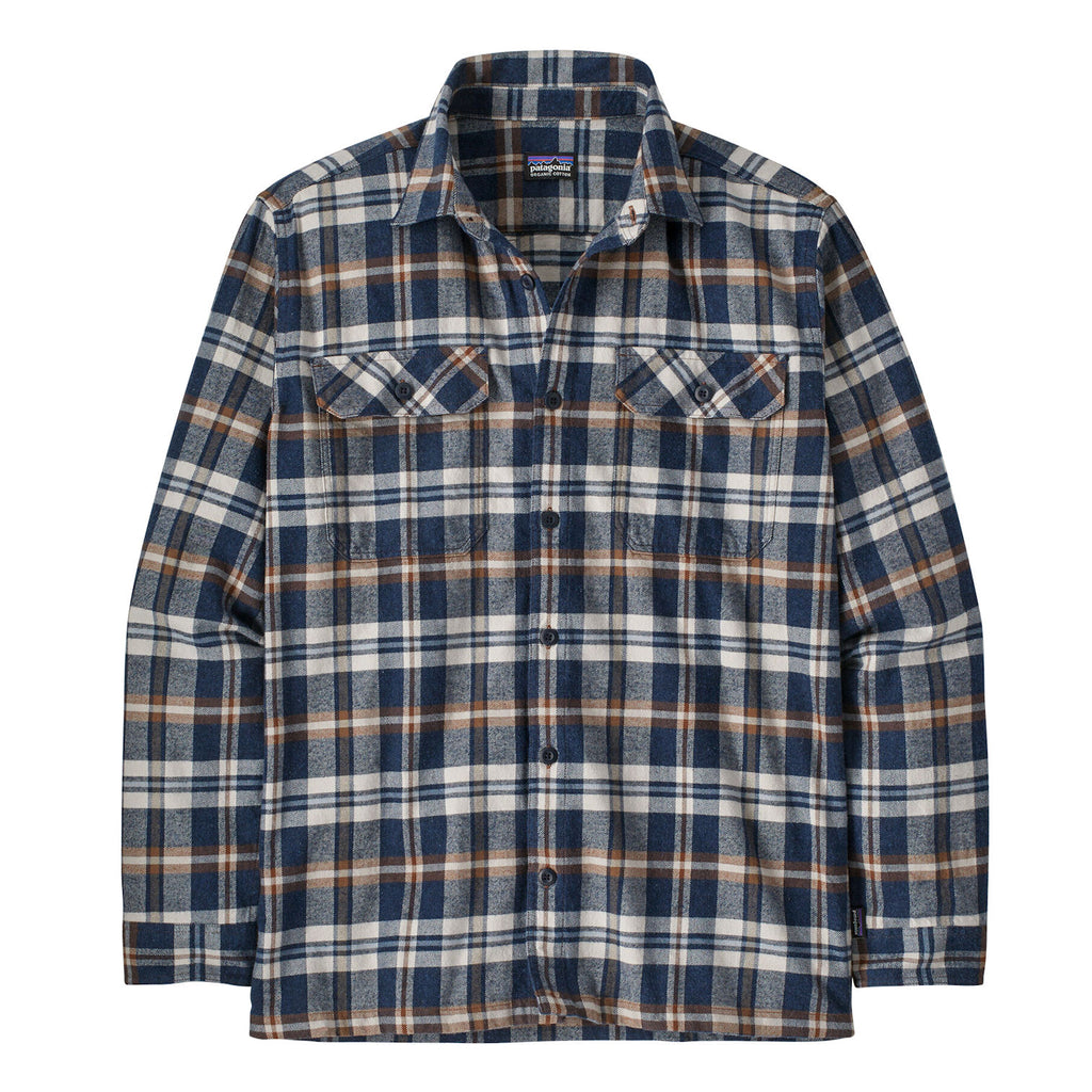 Patagonia Long-Sleeved Organic Cotton Midweight Fjord Flannel Shirt - Fields: New Navy