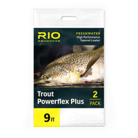 RIO Trout Powerflex Plus Leaders 9 Foot - 2-Pack - Fly Fishing Leaders