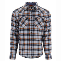 Simms Men's Santee Flannel - Steel Blue Shadow Box Plaid