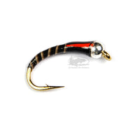 Black Red Neck Nugget - Chironomid Pupa Fly Fishing Flies
