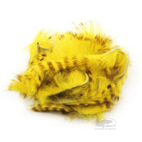 Brown Barred Rabbit Strips - Yellow - Fly Tying Materials