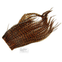 Hareline Bugger Hackle Patches - Grizzly Brown - Hackle for Wooly Bugger Fly Tying