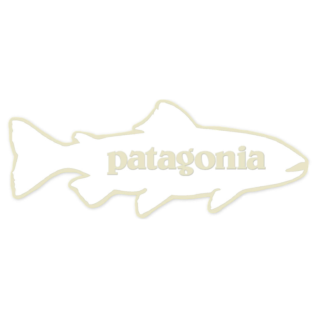 Patagonia Fitz Roy Trout Sticker - White - 8" x 3"