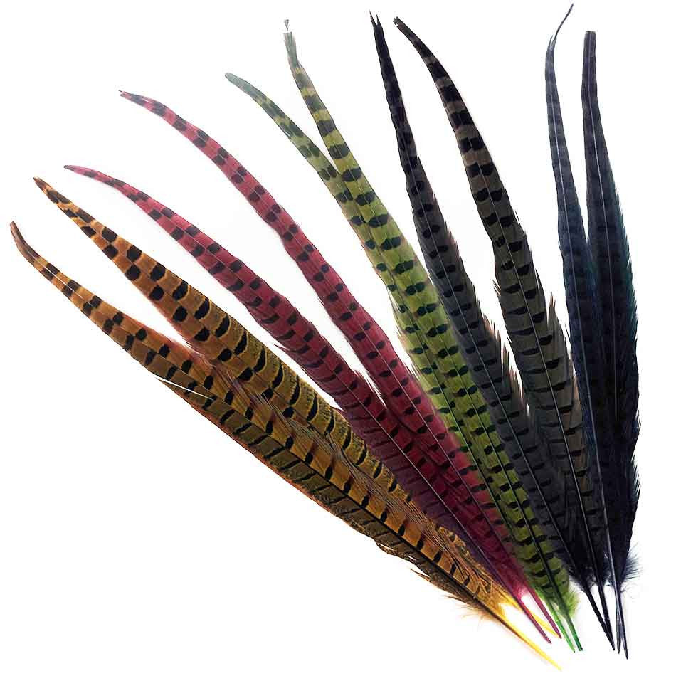 Hareline Ringneck Pheasant Tail Feathers-Natural
