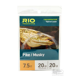 RIO Pike & Musky Tapered Leaders with Wire Shock Tippet and Fly Clip