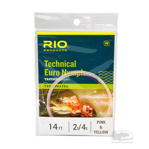 RIO Technical Euro Nymph Leader - Pink & Yellow - European Nymphing Leader