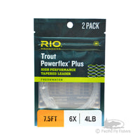 RIO 2 Pack Powerflex Plus Leaders 7.5ft - 6X